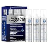 Men's Rogaine 5% Minoxidil Foam for Hair Regrowth, Topical Hair Loss Treatment for Men to Regrow Fuller, Thicker Hair, Unscented Minoxidil Topical Aerosol, 3-Month Supply, 3 x 2.11 oz