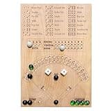 GAOMEIDA Baseball Dice Board Game Wooden Dice and Marbles Board Game Fun Baseball Board Game with dice for Kids Adults Gift Baseball Dice Board Game