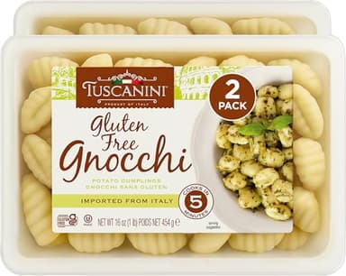 Tuscanini Gluten Free Potato Gnocchi, 16oz (2 Pack) | Imported from Italy, Low Fat, Ready in Minutes