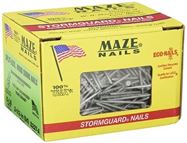 MAZE NAILS S227A-5 Double Hot Dipped Ring Shank Split Less Siding Nail, 5-Pound 8D 2-1/2-Inch