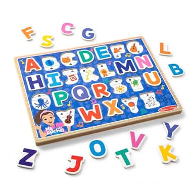 Melissa & Doug® Ms. Rachel™ Wooden Phonics Alphabet Sound Puzzle with Light-Activated Sound Effects, 26-Piece Toddler Toys for Boys and Girls Ages 2+ Years - FSC Certified