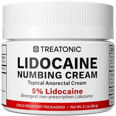 5% Lidocaine Topical Numbing Cream: Maximum Strength Topical Anesthetic Numb Cream for Pain Relief, Itching, Burning, Soreness, Hemorrhoid - Fast Acting & Long Lasting Numbing Formulation - 2.1 oz