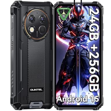 OUKITEL G1 Rugged Smartphone Unlocked - 24+256GB/1TB Android 15 Rugged Cellphones, 6.52”HD Display 10600mAh Battery 48MP Rear Camera IP68/IP69K Waterproof Phone, Dual Sim/NFC/Fingerprint 2025