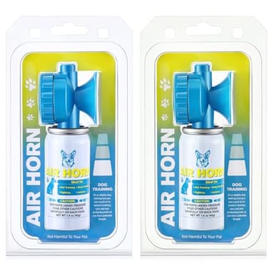 HappyAlley Air Horn, 1.4 oz 120 dB Loud Air Horns for Safety, for Coyotes and Aggressive Dog, Stops Attacking Fighting Barking Chasing, Effective Training Tool & Outdoor Safety Alarm, Blue(2 Pack)