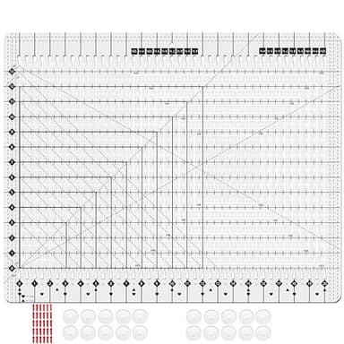 Upgrade Clear 17-3/4 "x 22" Extra Large Slotted Quilting Ruler, Particularly Precise & Not Easy to Break Acrylic, Long Arm Sewing XL Rulers Fabric Strip Rotary Cutting Patchwork and Crafting Template