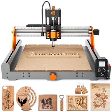 Artsian 01 CNC Router Machine 300W Spindle Power, 0.01mm Precision, 4-Axis Intelligent Controller, 420×420mm Workspace, Aluminum, Brass, Wood, Plastic, PCB Professional Desktop CNC Engraver