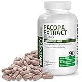 Bronson Bacopa Monnieri Extract 500 mg - Promotes Mental Clarity and Brain Function - Non GMO, 90 Vegetarian Capsules