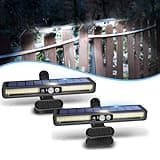 sunlight encounter Clip On Solar Motion Lights Outdoor Waterproof, 2 Pack Fence Lights Outside with 36 LEDs, 6000K, Portable Solar Powered Security Light for Fence Garage Camping