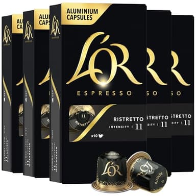 L'OR Espresso Capsules, 50 Count Ristretto, Single-Serve Aluminum Coffee Capsules Compatible with the L'OR BARISTA System & *Nespresso Original Machines, 50 Count (Pack of 1)