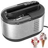 Ice Cream Maker Machine Automatic: TINANA Icecream Machine with LCD Display - Electric Gelato Maker - No Pre-freezing
