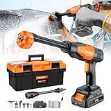SEALIGHT Cordless Pressure Washer, 3000mAh Battery Powered Pressure Washer, 970PSI Cordless Power Washer with 6-in-1 Adjustable Nozzle, Portable Handheld Power Washer for Car, Home & Garden Watering