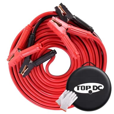 TOPDC Jumper Cables Heavy Duty 0 Gauge 30 Feet 1000Amp Booster Cables for Car Battery, Heavy Duty 2/0 Gauge Cables for Diesel Trucks, with Case, Gloves
