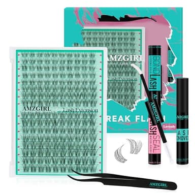 Lash Clusters Kit,160pcs Natural Eyelash Extension with Lash Bond and Seal Waterproof,Remover For Lashes Cluster,Lash Applicator Tool For False Eyelashes Extensions At Home(Lavendy,Kit)