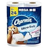 Charmin Ultra Soft Toilet Paper 6 Mega Rolls, 224 Sheets Per Roll, 1.5 pounds