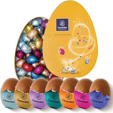 Leonidas Belgian Chocolates | Cardboard Egg Box Easter Collection | 30 Assorted Delicious Mini Easter Eggs | 19 Different Flavours | Imported Chocolate from Belgium