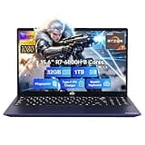 NIMO 15.6" IPS FHD-Gaming-Laptop, 8 Cores AMD Ryzen 7 6800H 32GB DDR5 RAM 1TB SSD (Beat Intel i7-12700H, Up to 4.7GHz) AMD Radeon 680M GPU-Computer with 100W Type-C Backlit Keyboard
