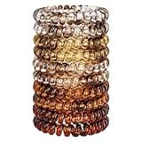 JessLab Spiral Hair Ties, 10 Pcs Traceless Phone Cord Hair Ties Plastic Coil Hair Ties Ponytail Holders No-Damage Hair Accessory for Girls Women Ladies, Color Assorted, Set 28
