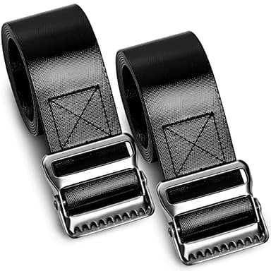 Shappy 2 Pcs Vinyl Gait Belt Transfer Belt for Seniors 60 Inch Assist Device Safety Occupational Physical Therapy with Metal Buckle Handles for Elderly Pediatric Caregiver Nurse