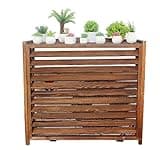Air Conditioner Fence Screen Outdoor, Wooden Rustic AC Covers Unit Fence Cover for Outside to Hide Air Conditioner & Even Trash Cans, for Outdoor Privacy, 39.37 * 16.93 * 37.01inch, Brown(US Stock)