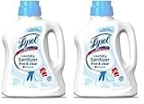 Lysol Laundry Sanitizer Additive, Free & Clear, Free from Fragrance and Dyes, 0% Bleach Laundry Sanitizer, Bacteria-causing Laundry Odor Eliminator, Unscented, 90 Fl Oz (Pack of 2) - Package May Vary