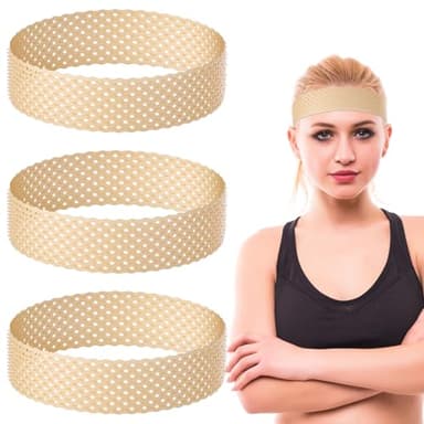 guduling 3pcs Silicone Wig Grip, Wig Grip Headband, Silicone Material, Elastic Fixed Non-Slip Wig Bands No Slip for Men and Women, Sweat-Proof Shaping, Skin Color