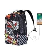 UNIKER School Backpack for Teen Boys, Laptop Backpack with USB Charging Port for 15.6 Inch Laptop,Designer Backpack for High School, Skateboard Boy