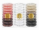 KANPRINCESS 27 PCS Spiral Hair Ties,No Crease Coil Hair Elastic Hair Bands Multi Color Waterproof Phone Cord Hair Accessories For Women Girls Ponytail Holders