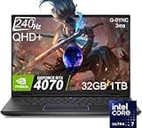 Alienware M16 R2 AI Gaming Laptop (16" 240Hz QHD+, Intel Core Ultra 7 155H, 32GB RAM, 1TB SSD, NVIDIA GeForce RTX 4070 8GB) AlienFX RGB Backlit Keyboard, FHD IR Camera, WiFi 7, Win 11 Home