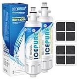 ICEPURE 46-9690 Replacement for LG LT700P ADQ36006101, Kenmore Elite 46 9690, LFXC24726S, 469690, ADQ36006102 LMXS27626S LFXS30766S Refrigerator Water Filter and LT120F Fresh Air Filter,2Combo