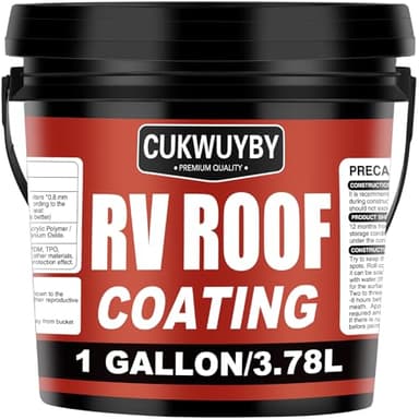 RV Roof Sealant 1 Gallon, RV Roof Coating Quick Drying Solar Reflective, Leak Repair Liquid Flexible Membrane Waterproof Paint for Camper & Travel Trailers(White)