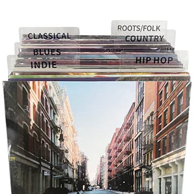 OrigoDeco Acrylic Vinyl Record Dividers - DIY Record dividers - Record Dividers A-Z Genre ERA BPM and Writable for 12 inches Vinyl Records- Horizontal & Vertical - Set of 10