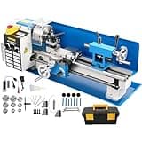 VEVOR Mini Metal Lathe, 7"x14", 550W Variable Speed 2250 RPM Metal Lathe, with 3-jaw Chuck Mini Lathe Machine Benchtop Metal Lathe Digital Display for Metal Turning