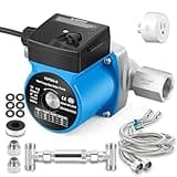 Crispaire Instant Hot Water Recirculating Pump Kit with 304 Stainless Steel Bypass Valve, 20-in PEX Supply Lines for Potable Water, Smart Plug and Adapters with Rubber Washers for Tank Water Heaters