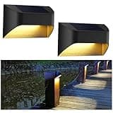 ILLSTAR Solar Fence Lights ，Deck & Step & Stair Light，3 CCT Color Warm White/Daylight/Cool White Options,for Yard Garden Deck Fence Step Waterproof（2-Pack）
