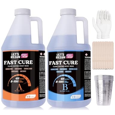 LET'S RESIN EPOXY RESIN Fast Cure Resin Epoxy for Jewelry,1 Gallon Quick Dry Resin-4 Hours Demold,Crystal Clear & Bubble Free Casting Epoxy for Painting,Craft,Art,Molds