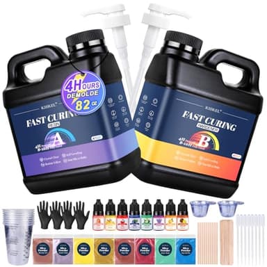 KISREL 82oz Fast Cure Epoxy Resin, 4 Hour Mold Demold Quick Cure Resin, Crystal Clear and Bubble Free, Fast Drying Clear Resins