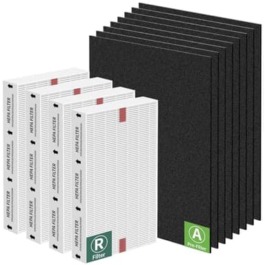 HPA200 HEPA Filter Replacement Compatible with Honeywell HPA200 HRF-ARVP200 Series Air Purifier HPA200, HPA201, HA202, HPA204, HPA250, HPA5200, 4 HEPA R + 8 Activated Carbon Pre-Filters A