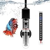 FREESEA Aquarium Fish Tank Heater: 25W/50W/100W/300W Small Submersible Aquarium Heater with Preset Temperature for 1-5 Gallon Betta Turtle Freshwater Saltwater Tank