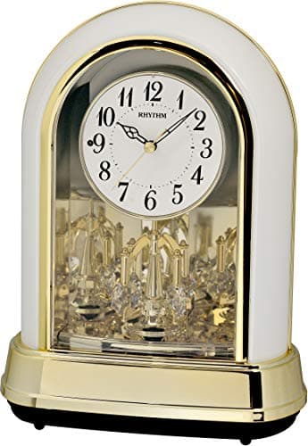 Rhythm Clocks "Crystal Dulcet II" Musical Motion Table Clock, Pearl