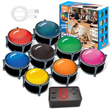 Wireless Buzzers System for Game Show, Family Feud Buzzer with Light, Show Who Buzzed First, 4 Modes, 165ft Distance, Rechargeable Answer Buzzers for Trivia Games, Classroom, Jeopardy, Quizzes Party