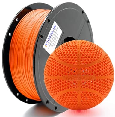 WISDREAM FlexiTough Flexible 3D Printer Filament Specifically for Printing Real-Game Bouncy Airless Basketball,High Rebound Flexible Filament 1.75mm,1KG (2.2lbs),Orange