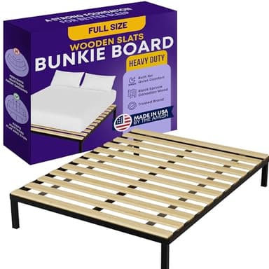 Greaton, Wooden Full Bed Slats for Support Under Mattress – Replacement Wood Slats for Full Size Bed Frame – Under Mattress Support Without Extra Height – 3.38 Standard Width