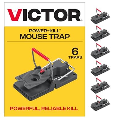 Victor Power-Kill Humane Mouse Traps M393SSR - 6 Easy Set, Reusable, Power-Kill Victor Mouse Traps