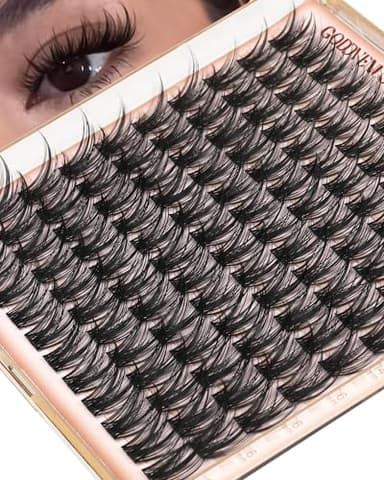 Goddvenus Wispy Lash Clusters 12-14-16mm Eyelash Clusters Set C Curl Pestañas Postizas Naturales Fluffy Natural Lash Clusters for Effortless Eyelash Extensions Individual Lashes DIY False Eyelashes