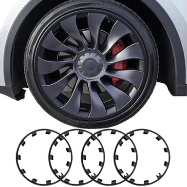 Wheel Rim Protector for Tesla Model Y Performance 21 Inch Überturbine Wheels All-in-one Car Tire Trim Rings Rim Case Hubcaps Wheel Cover 2020-2024 Model Y Accessories