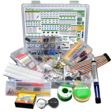 2300PCS XXXXL Complete Set DIY Electronics Component Assortment Box Kit,IC，PCB,Breadboard,Jumper,Magnifying Glass,Resistors,Capacitors,LED,Triode,Potentiometer,Speakers