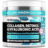 SimplyVital Collagen, Retinol & Hyaluronic Acid Cream - Anti-Aging Face Moisturizer for Face, Neck & Décolleté - Made in USA, Daily Moisturizer Face Cream - 1.7 fl.oz.