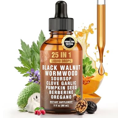 Royavita 25-in-1 Liposomal Wormwood Black Walnut Clove Parasite Cleanse with Clove, Garlic, Pumpkin Seed, Oregano & Berberine – 98% Absorption for Superior Digestive Health & Balance, 90ml