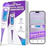 Easy@Home Digital Basal Thermometer with Large Backlight LCD Display, 1/100th Degree High Precision and Memory Recall, NOT Bluetooth Enabled,Upgraded EBT-100B-P (Purple)