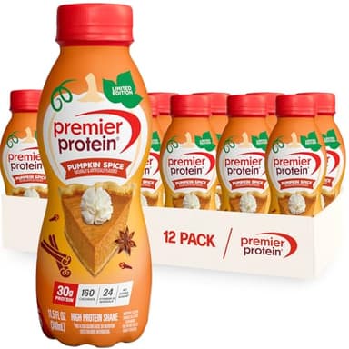 Premier Protein Shake, LIMITED EDITION Pumpkin Spice, 30g Protein, No Added Sugar, 24 Vitamins & Minerals to Support Immune Health, 11.5 fl oz, 12 Pack